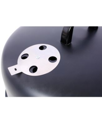 17" Steel Charcoal Smoker BBQ Grill - Black