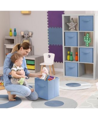 13 Inch Foldable Fabric Storage Cube Bin with Handles- for Organizing Home, Shelves, Nursery, Playroom, Closet and More 13" L x 13" W x 13" H