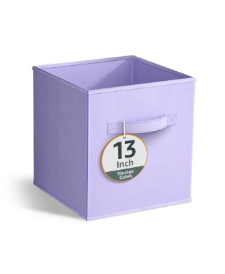 13 Inch Foldable Fabric Storage Cube Bin with Handles- for Organizing Home, Shelves, Nursery, Playroom, Closet and More 13" L x 13" W x 13" H