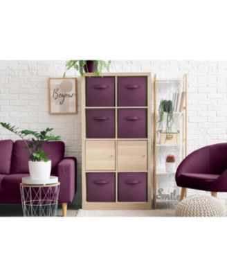 13 Inch Foldable Fabric Storage Cube Bin with Handles- for Organizing Home, Shelves, Nursery, Playroom, Closet and More 13" L x 13" W x 13" H