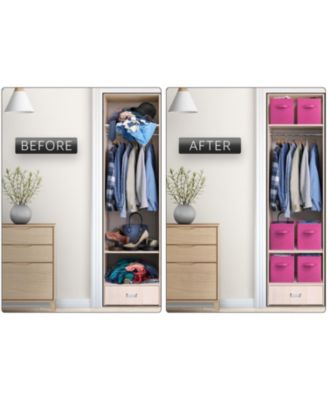 13 Inch Foldable Fabric Storage Cube Bin with Handles- for Organizing Home, Shelves, Nursery, Playroom, Closet and More 13" L x 13" W x 13" H