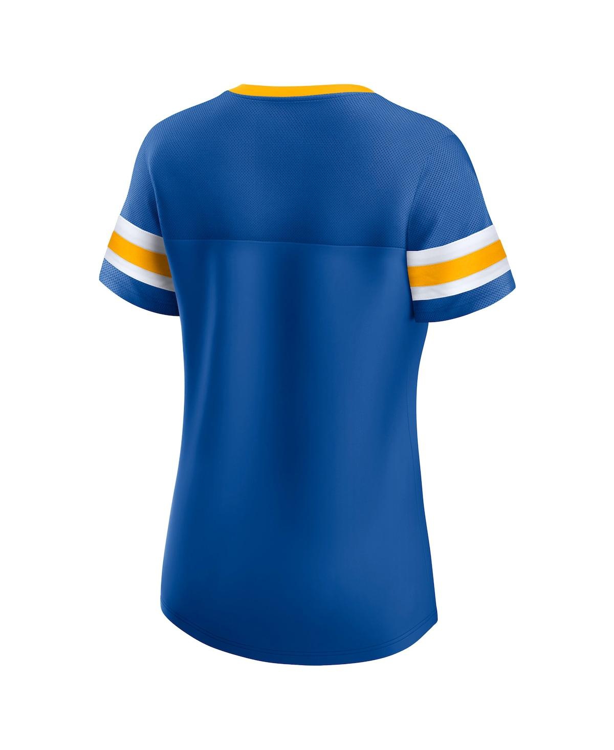 Fanatics Women's Blue St. Louis Blues Iconic Athena Lace-up T-shirt In Blue