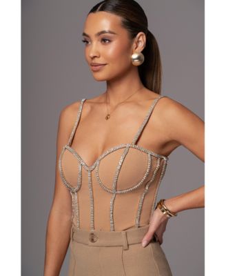 Women's Illusions Rhinestone Corset