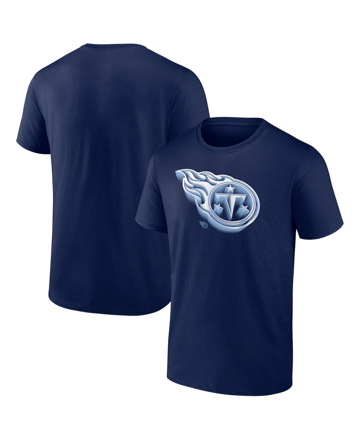 Fanatics Men's Navy Tennessee Titans Chrome Dimension T-Shirt