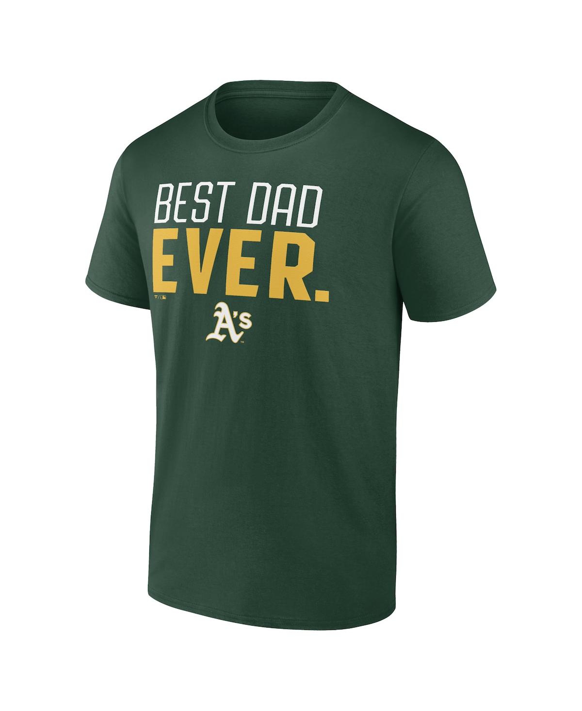 FANATICS MTO LABEL MEN'S GREEN ATHLETICS BEST DAD EVER T-SHIRT 
