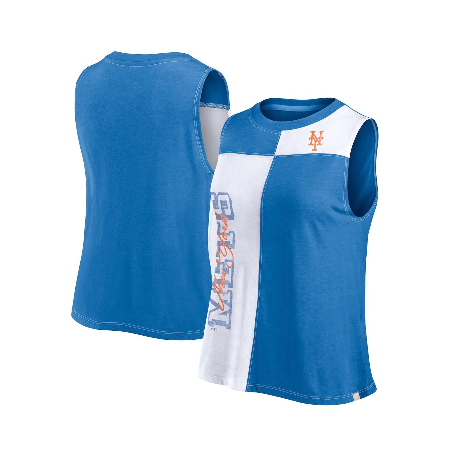 Женский топ Fanatics Royal/White New York Mets Color-Block — фото 1
