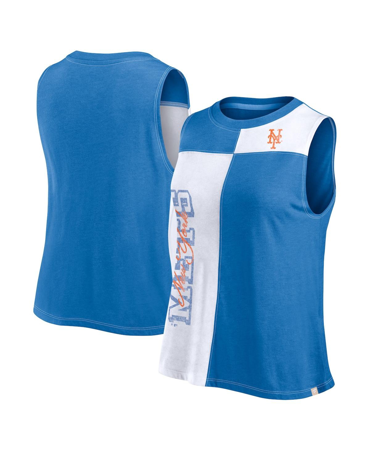 Fanatics Women's Royal/white New York Mets Color-block Tank Top