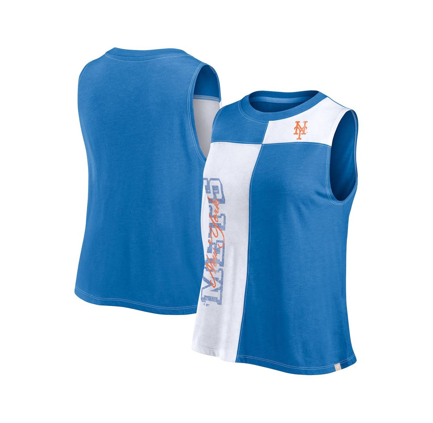 Women's Royal/White New York Mets Color-Block Tank Top
