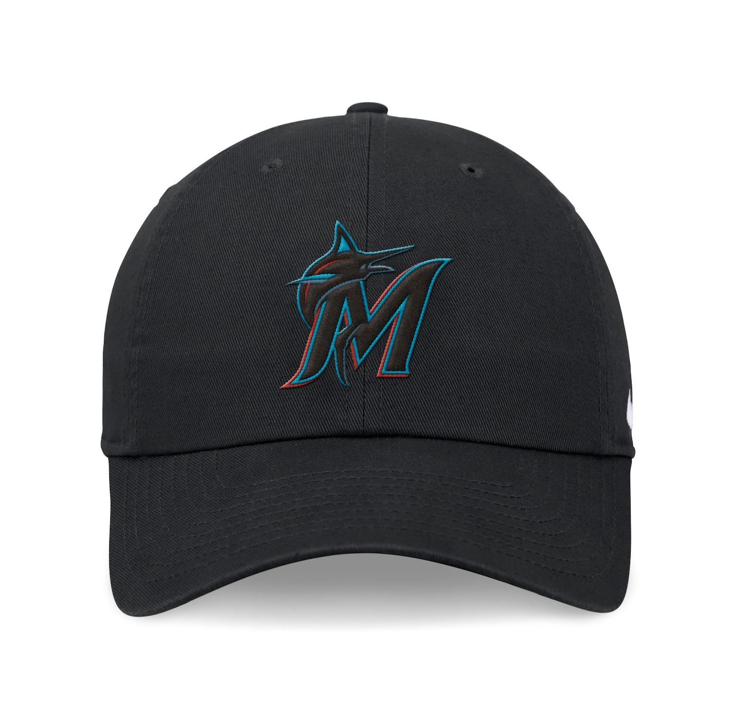 Men's Black Miami Marlins Club Adjustable Hat