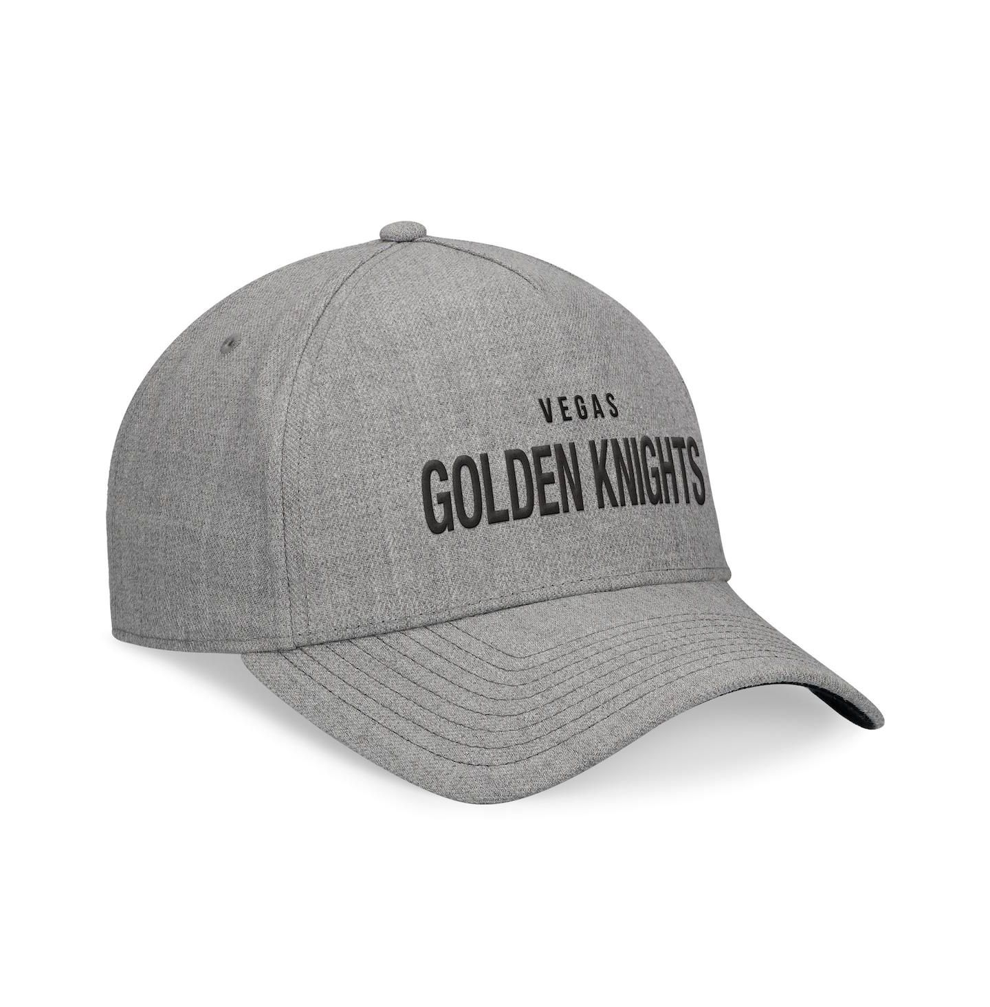 Мужской головной убор Fanatics Heather Gray Vegas Golden Knights Elements A-Frame Leather Strap Back Hat — фото 3
