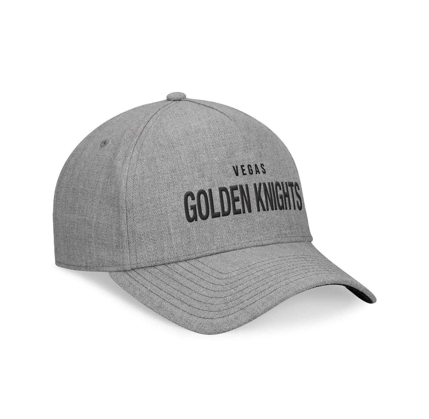 Men's Heather Gray Vegas Golden Knights Elements A-Frame Leather Strap Back Hat