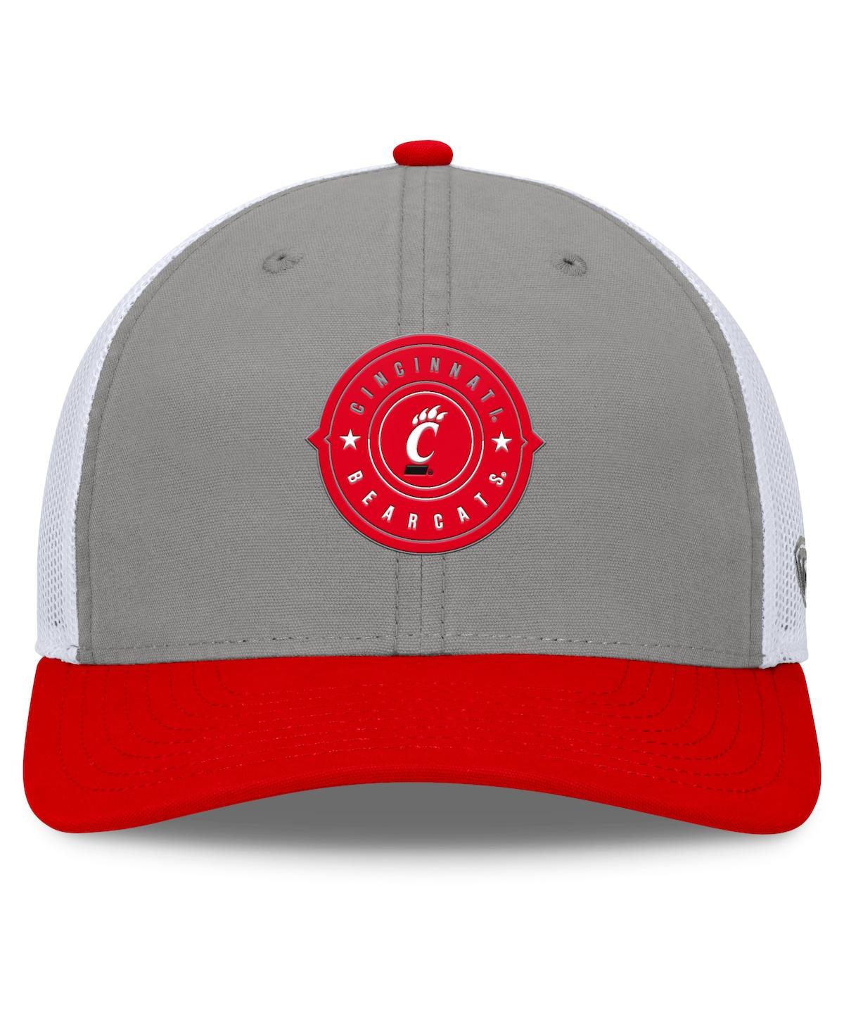 Top Of The World Men's Gray/red Cincinnati Bearcats Rob Trucker Adjustable Hat