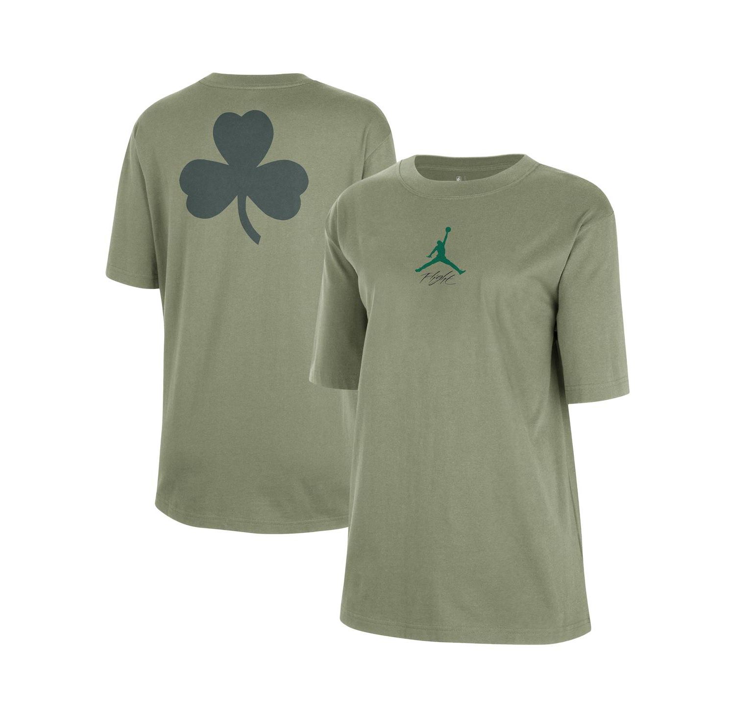 Women's Green Boston Celtics Courtside Statement Edition Boyfriend T-Shirt