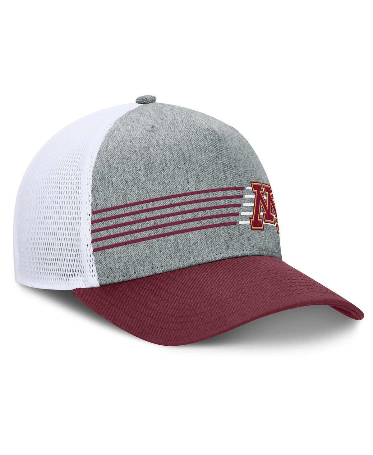 Fanatics Men's Heather Gray/maroon Minnesota Golden Gophers Profile Trucker Adjustable Hat