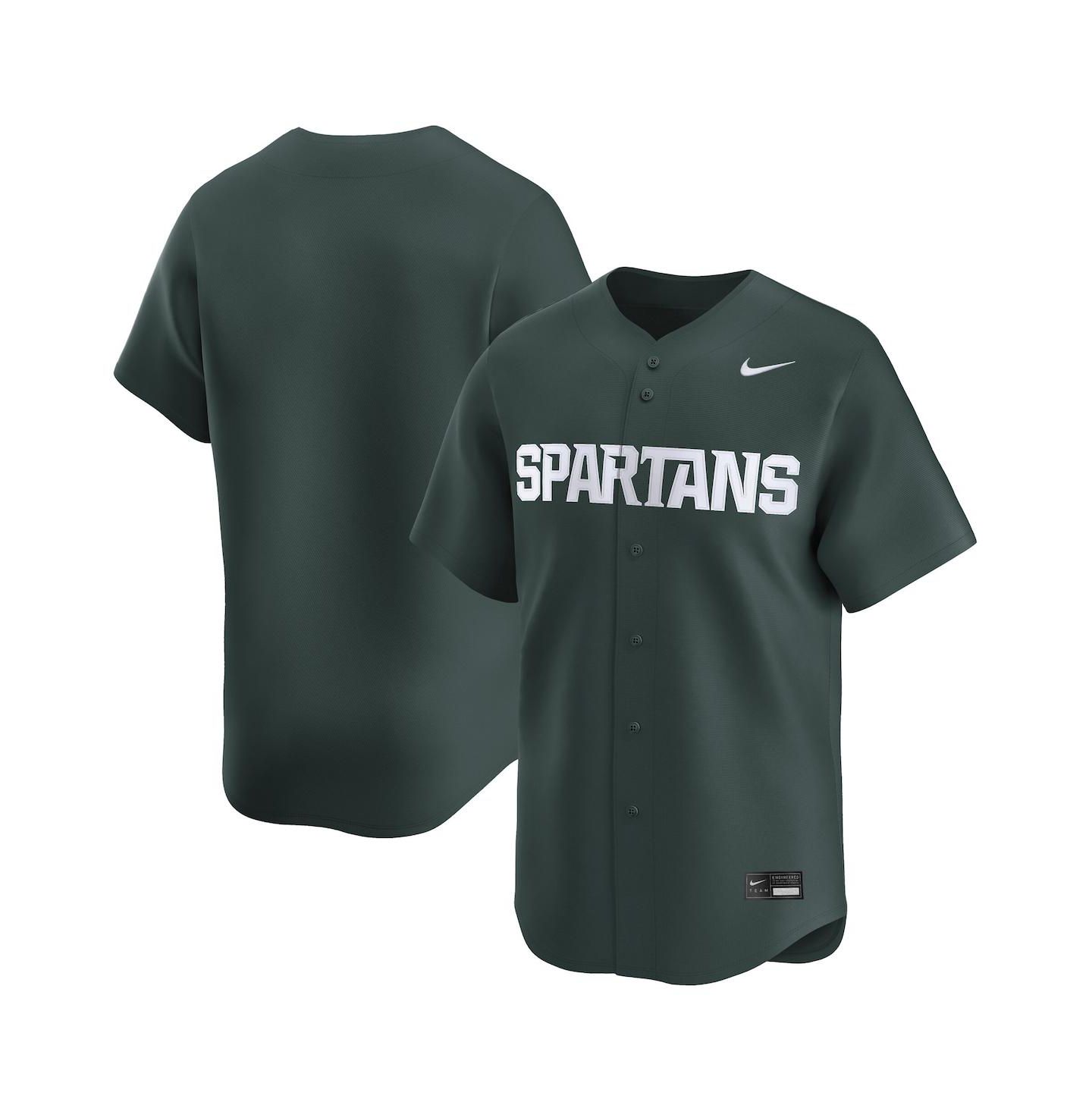 Мужской топ Nike Green Michigan State Spartans College Limited Baseball Jersey — фото 1