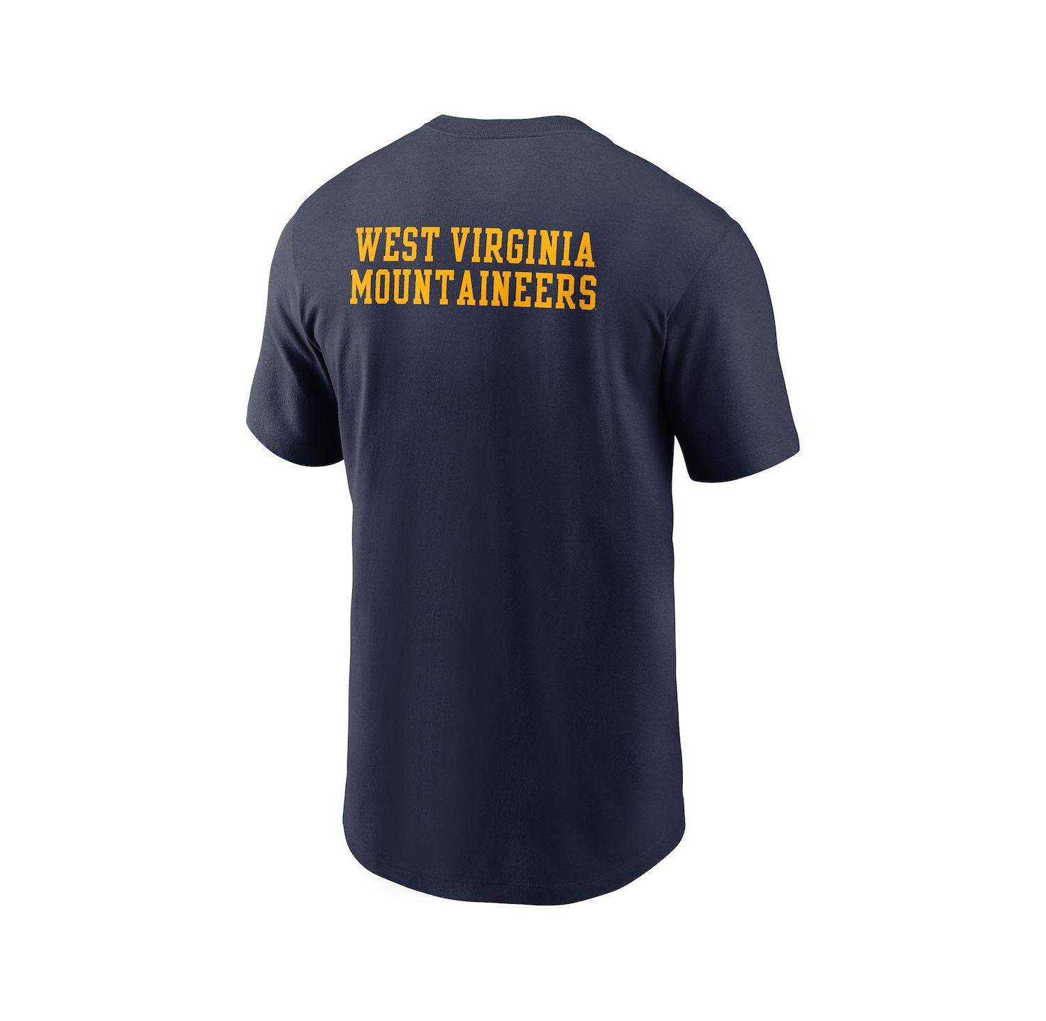 Men's Navy West Virginia Mountaineers 2-Hit Stacked T-Shirt