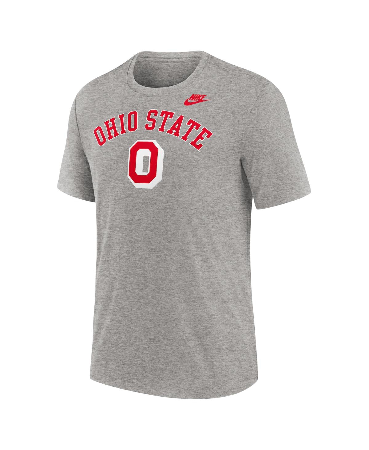 Nike Heather Gray Ohio State Buckeyes Legacy Arch Tri-blend T-shirt In Neutral