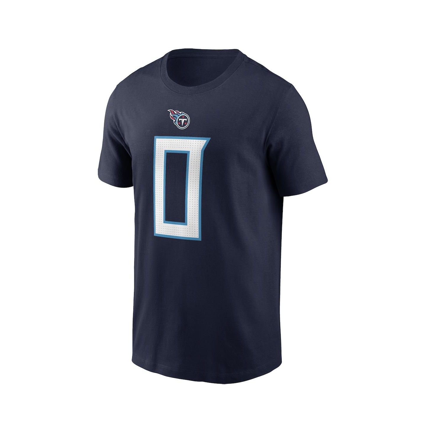 Мужская футболка Nike Calvin Ridley Navy Tennessee Titans Player Name & Number — фото 2
