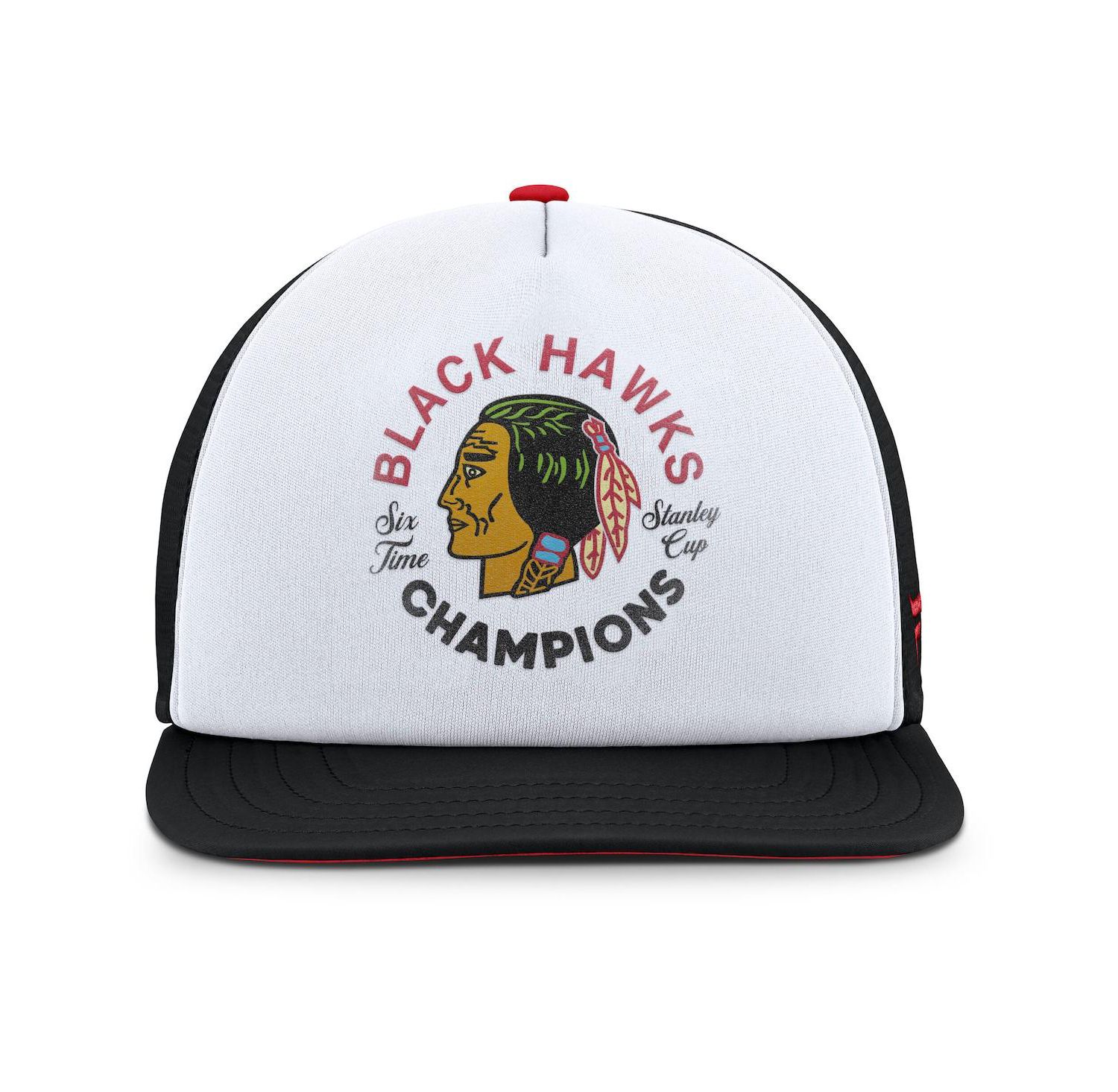 Men's White/Black Chicago Blackhawks Decades Collection Foam Front Snapback Hat