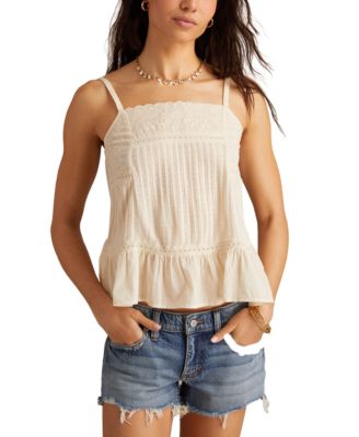 Lucky Brand - Women's Embroidered Square-Neck Sleeveless Top