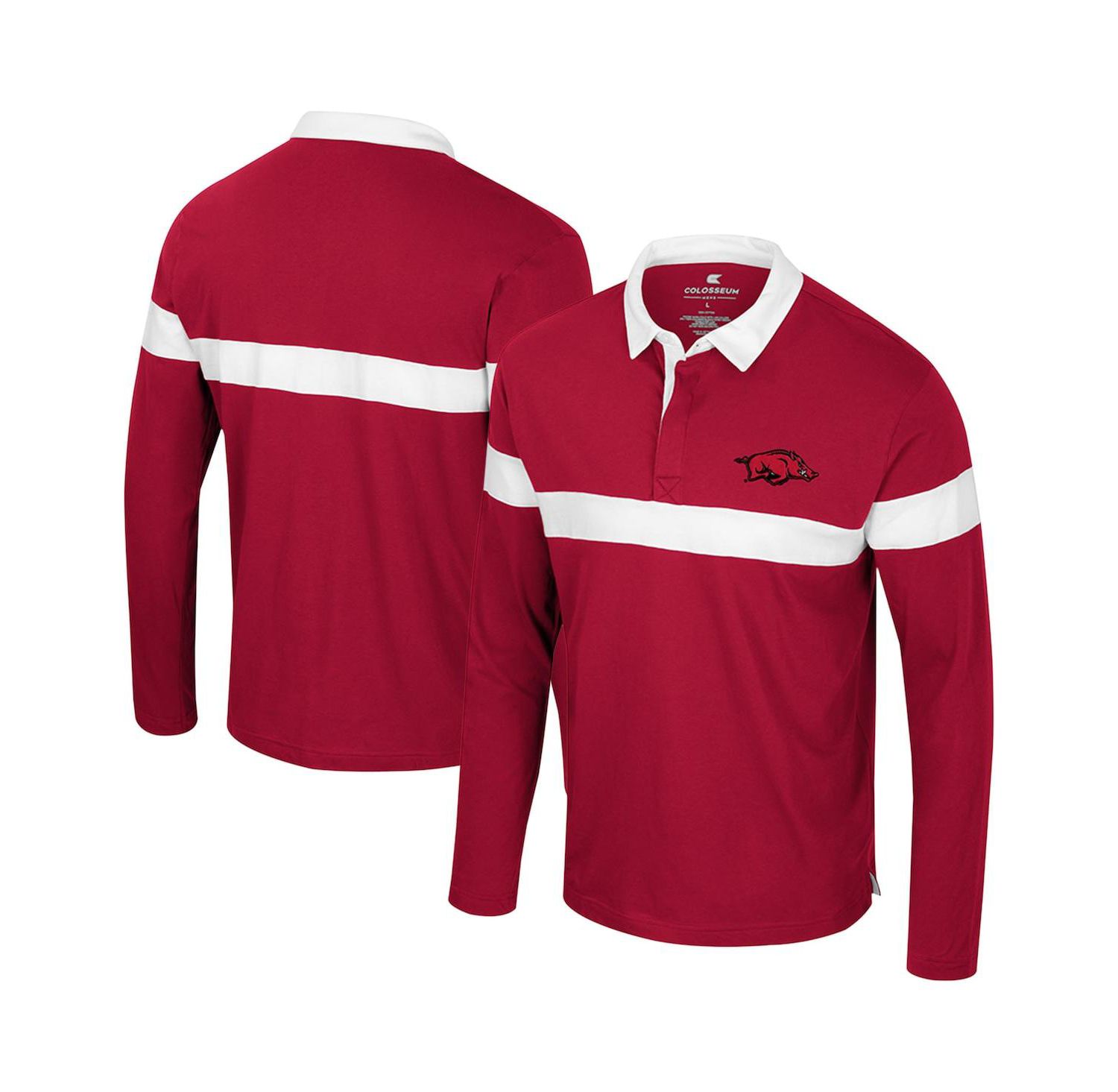 Men's Cardinal Arkansas Razorbacks Too Cool for School Long Sleeve Polo Shirt
