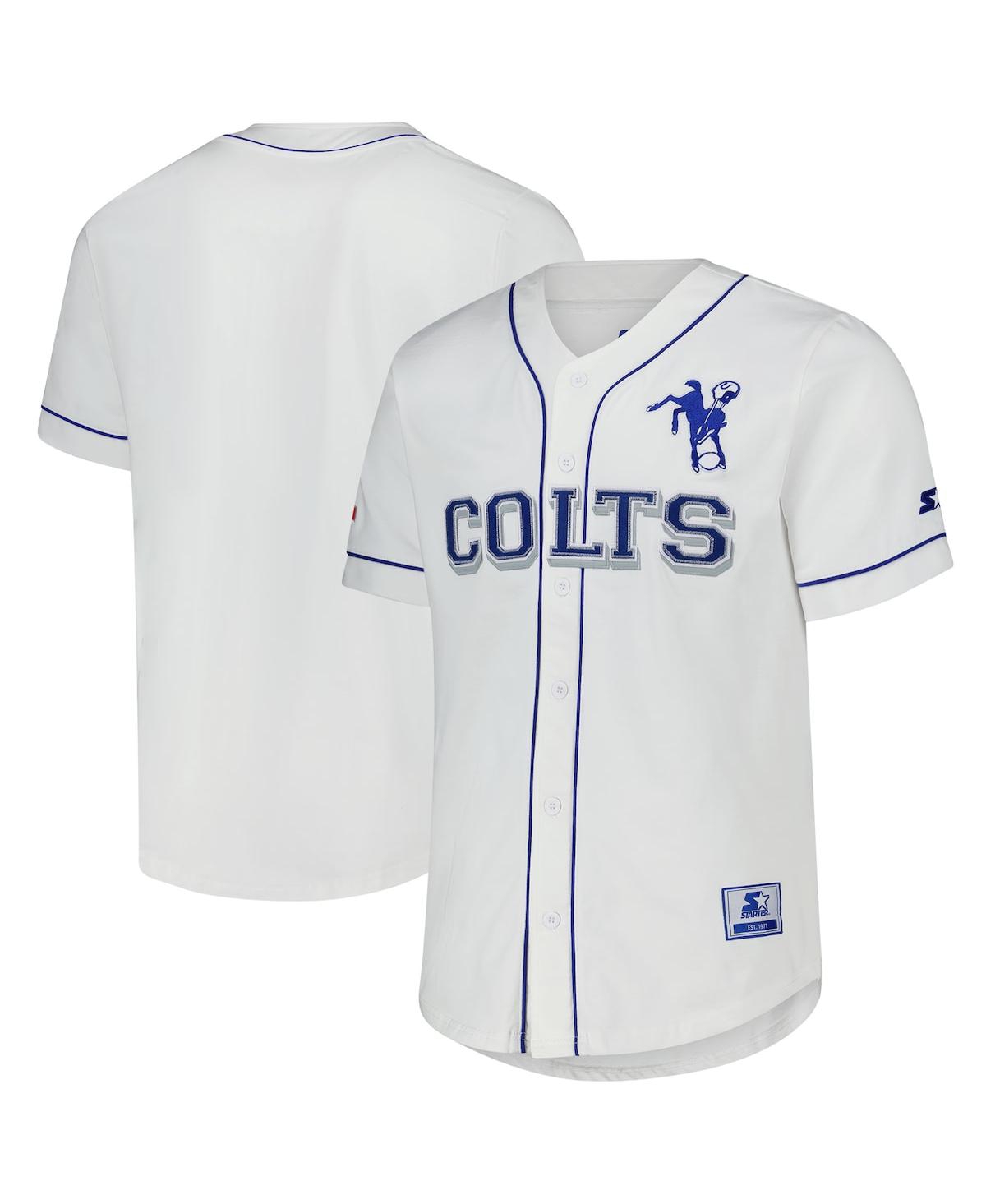 Men's White Indianapolis Colts Relay Vintage Full-Button Baseball Jersey - White