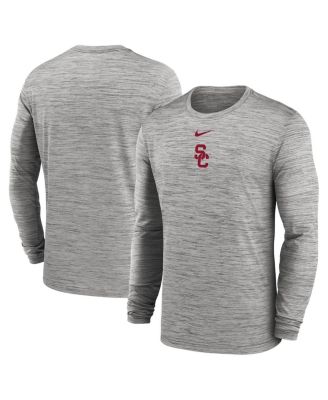 Nike - Men's Gray USC Trojans 2025 Sideline Velocity Performance Long Sleeve T-Shirt
