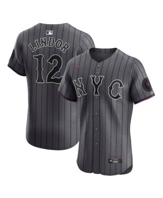 Men's Francisco Lindor Gray New York Mets City Connect Elite Jersey