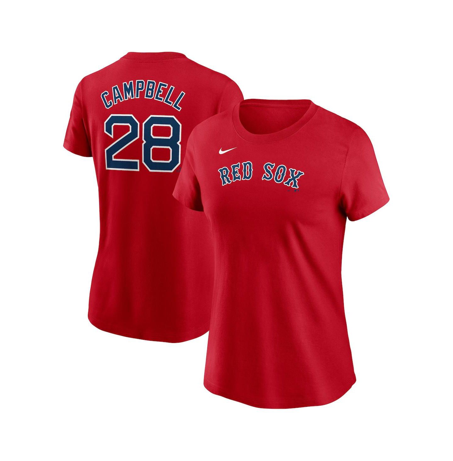 Женская футболка Nike Kristian Campbell Red Boston Red Sox Fuse Name & Number — фото 1