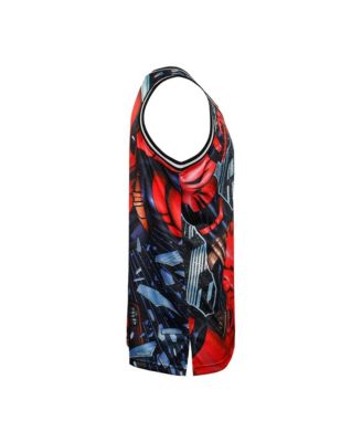 Men's Black Deadpool Comic Big Print Mesh Jersey
