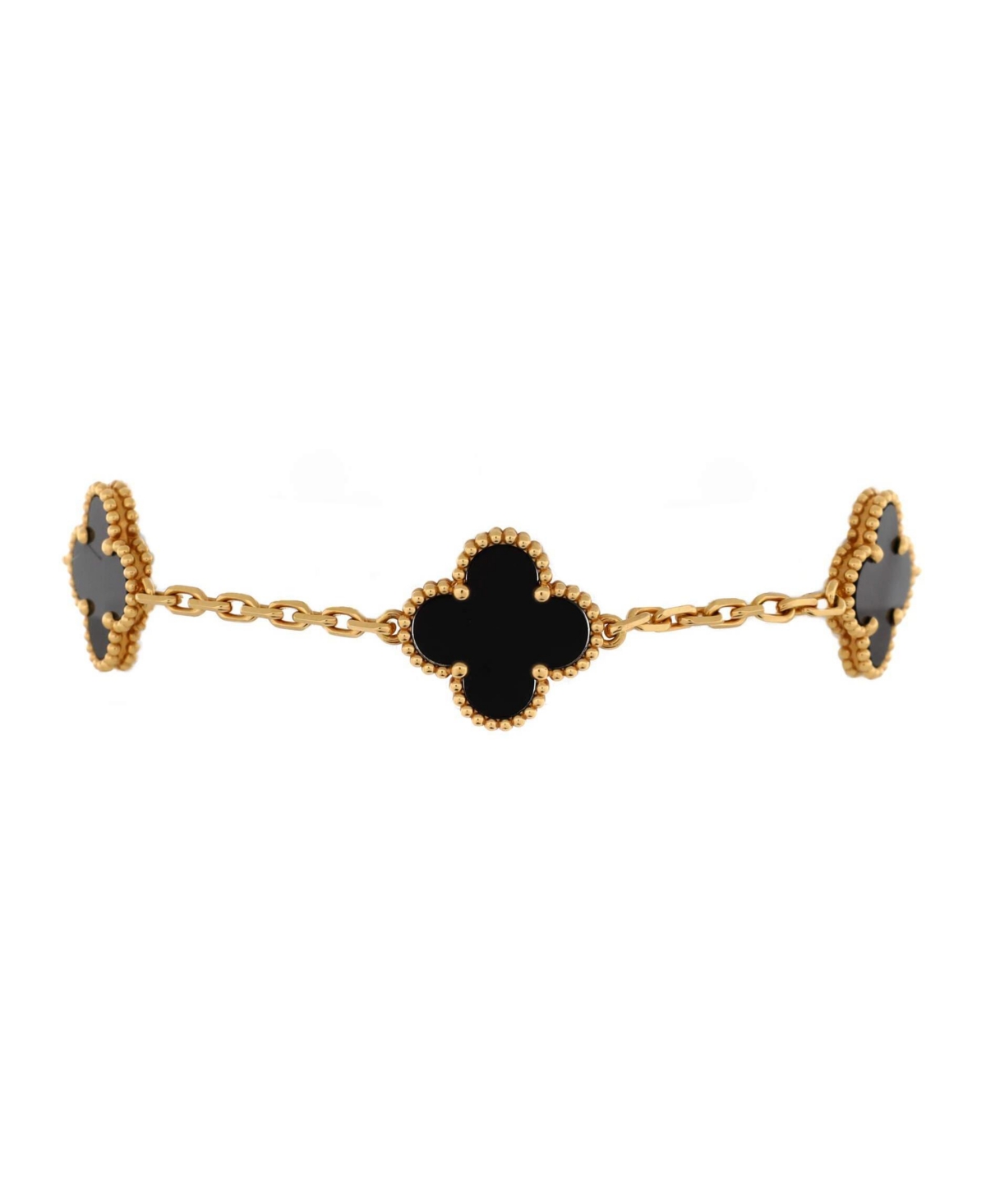 Vintage Alhambra 5 Motifs Bracelet 18K Gold and Onyx - 18k gold