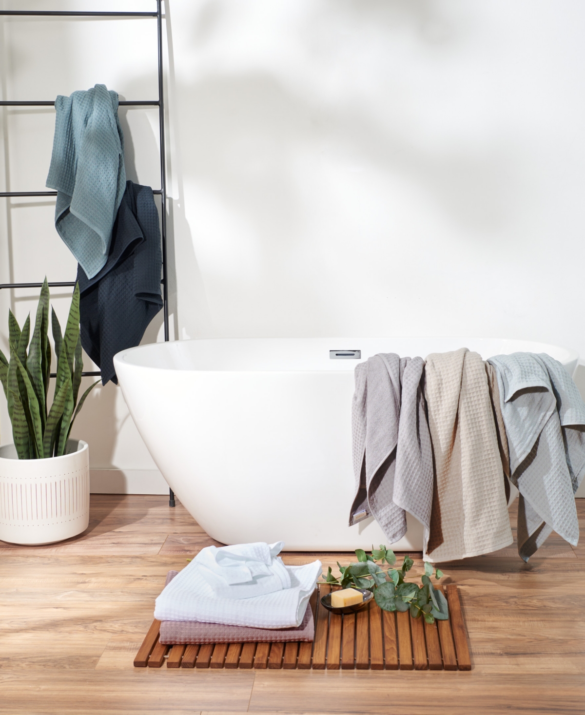 Uchino Waffle Twist 6-pc. Bath Towel Set
