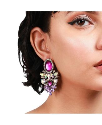 Shimmering Rhinestone Statement Dangling Drop Earrings