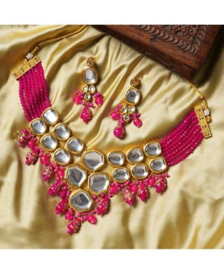 Gold-Plated Stone Jewellery Set