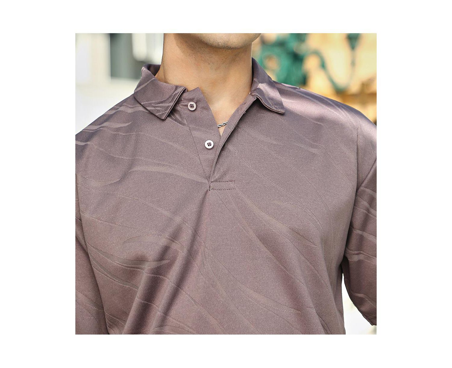 Men's Pastel Purple Scratch-Tactile Polo T-Shirt