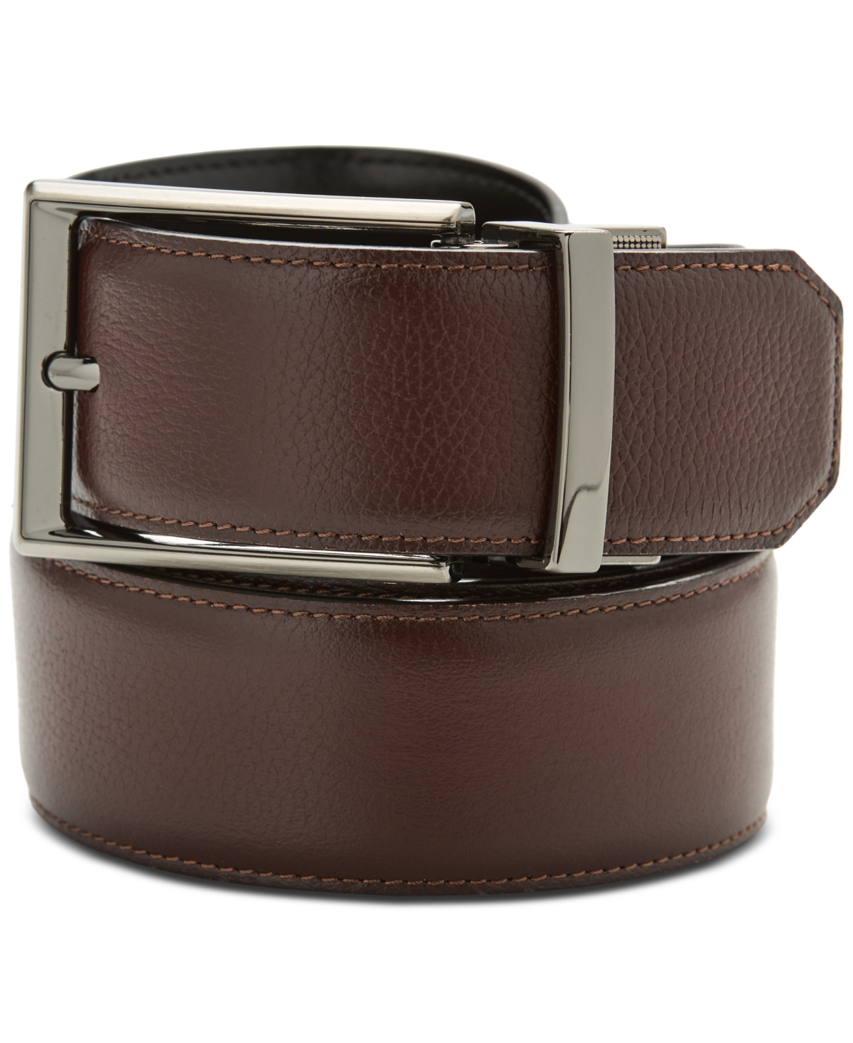 Men's Double-Stitch Belt - Dark Brown