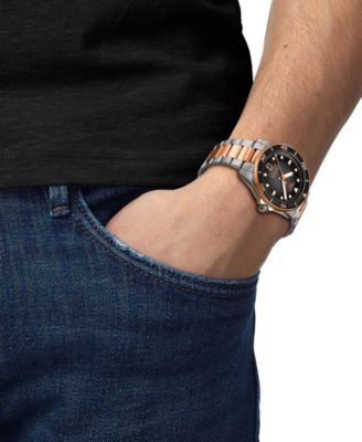 Men's Swiss Automatic Seastar 1000 Powermatic 80 Two-Tone Stainless Steel Bracelet Watch 40mm