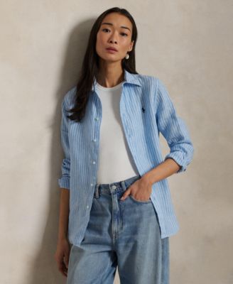 Polo Ralph Lauren - Women's Classic-Fit Striped Linen Shirt