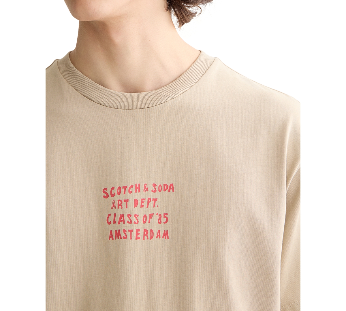 Scotch & Soda Men's Relaxed Fit Short Sleeve Crewneck Art Class Graphic T-shirt In Neutral