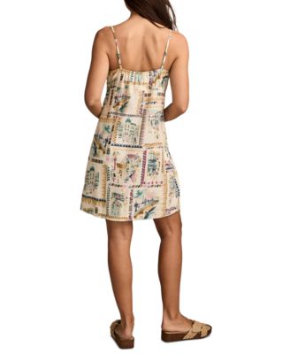 Women's Printed Linen-Blend Sleeveless Mini Dress