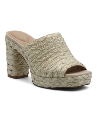  Womens Prisca Platform Chunky Heel Mule Sandal