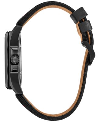 Eco-Drive Men's Marvel Tony Stark Kinda Sorta Famous Black Leather Strap Watch 43mm