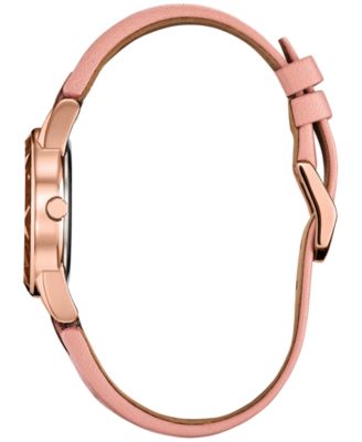 Eco-Drive Women's Disney Eternal Beauty Belle Pink Leather Strap Watch 30mm Box Set