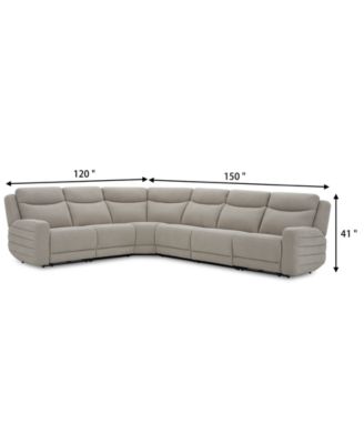 Kristyan 6-Pc. Fabric Sectional with 2 Power Recliners, Exclusively at Macy's