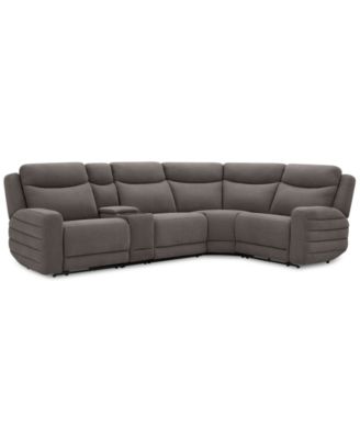 Kristyan 5-Pc. Fabric Sectional with 2 Power Recliners and Console