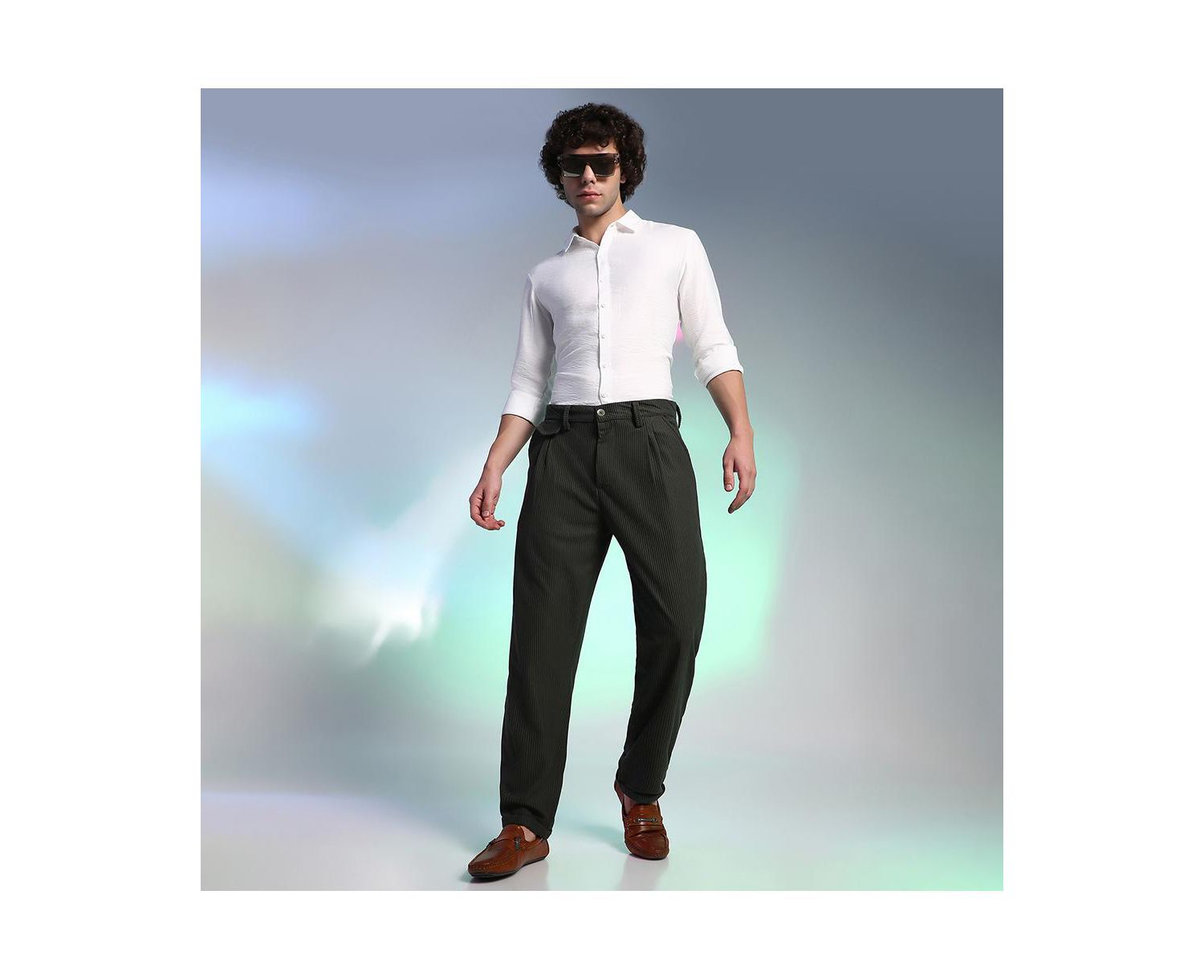 Men's Midnight Black Corduroy Tailored Trousers