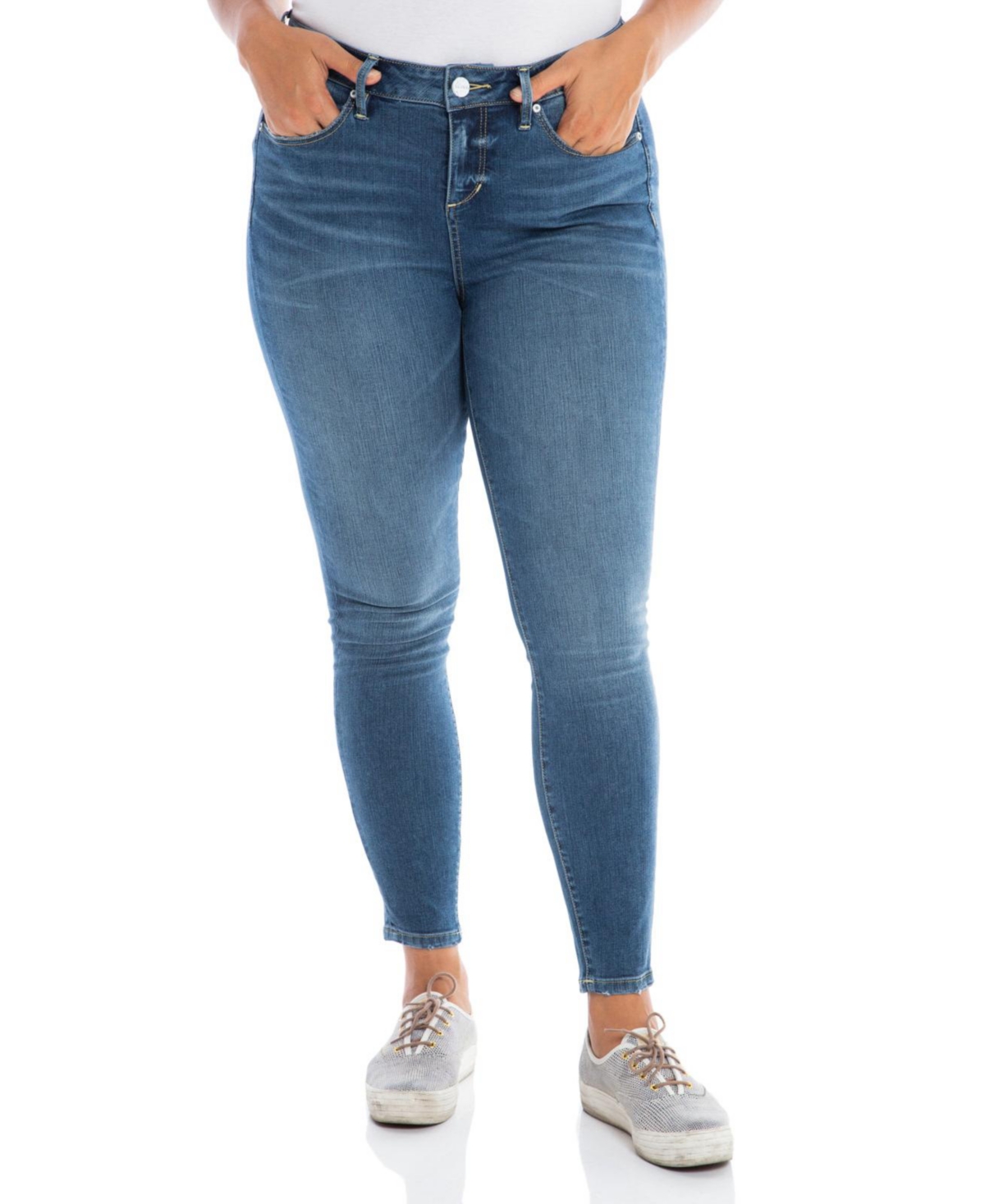 Plus Size Denim Mid Rise Slim in 30&#x22; inseam - Penelope