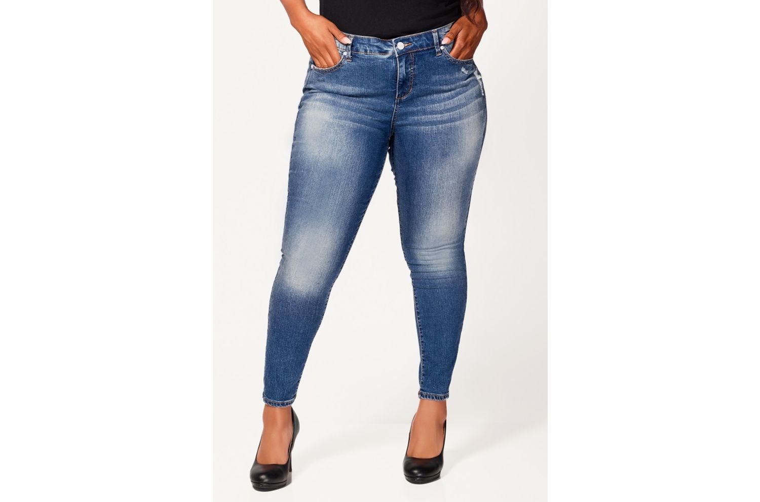 Plus Size Denim mid rise ankle skinny in 29" inseam - Jayla