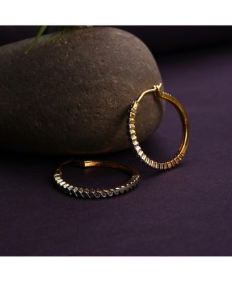 Gold-Plated Crystal Hoop Earrings