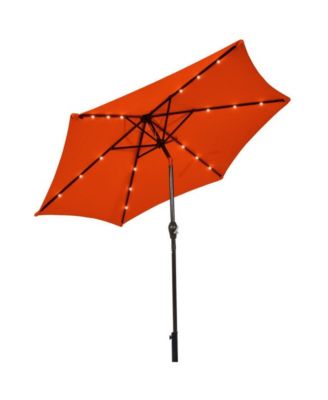 9 Feet Solar LED Lighted Patio Market Umbrella with Tilt Adjustment without Base